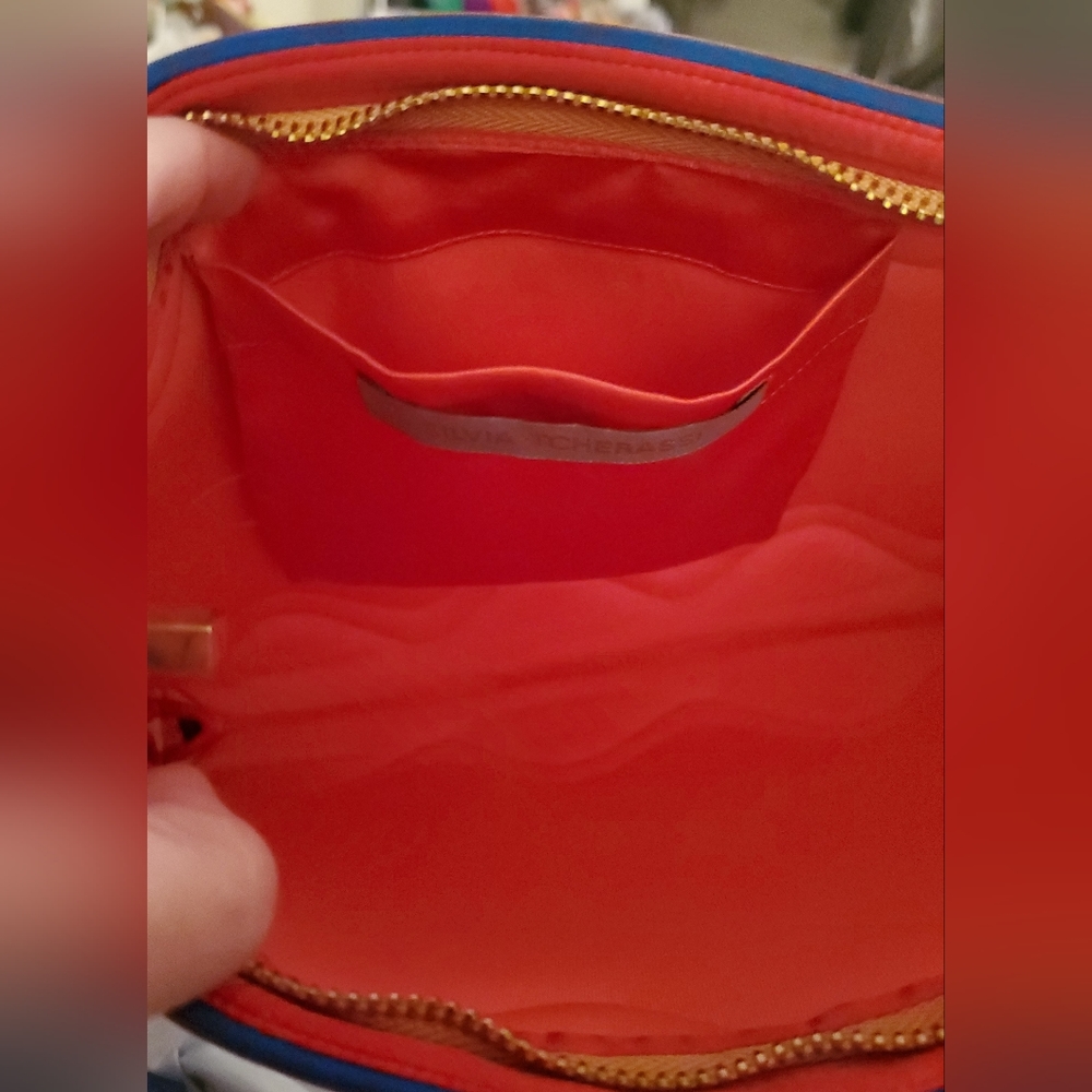Silvia Tcherassi Neoprene clutch & tassel in vibrant colors of Italy NWOT - Picture 3 of 7